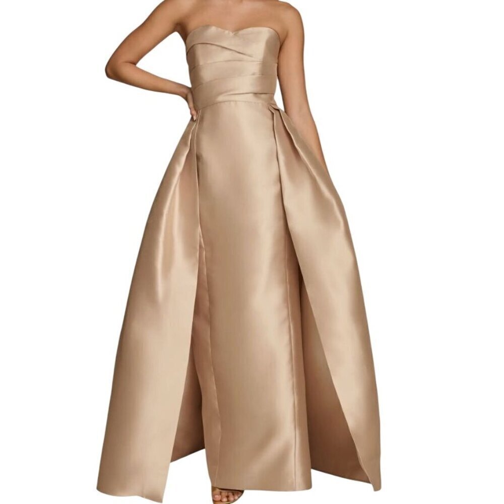 Donna Karan New York Strapless Gown Champagne Gold Size 14 NWOT - Picture 5 of 6